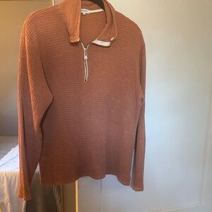 Women's Rust Half-Zip Sweater